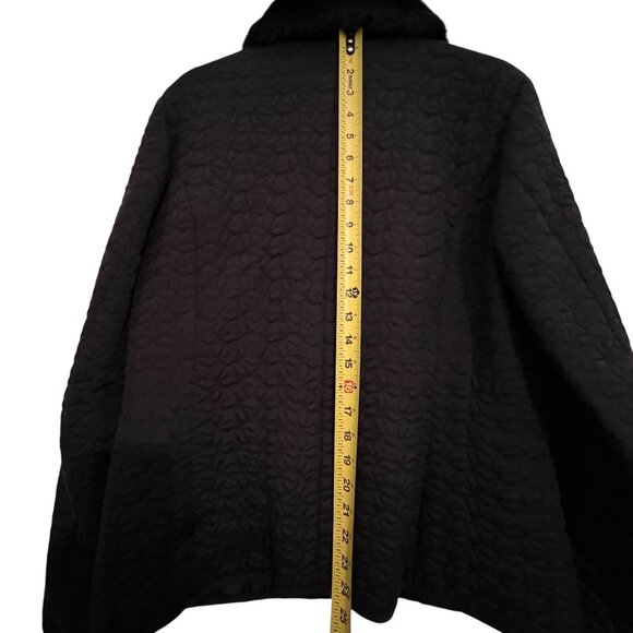 NWT John Paul Richard Uniform Quilted Black Jacket Silk Faux Fur Pockets PL - Picture 14 of 14